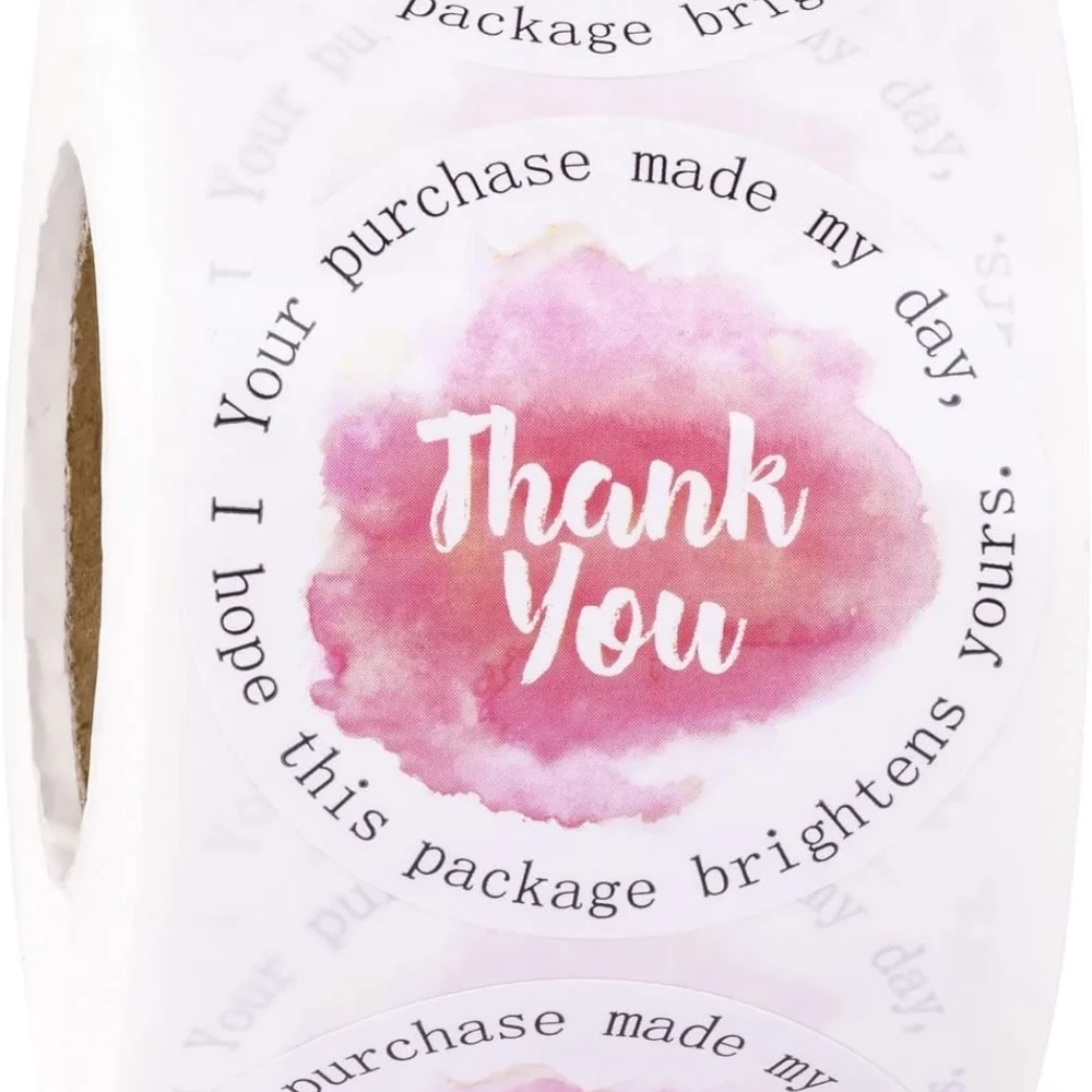 Pink Thank You Sticker Roll